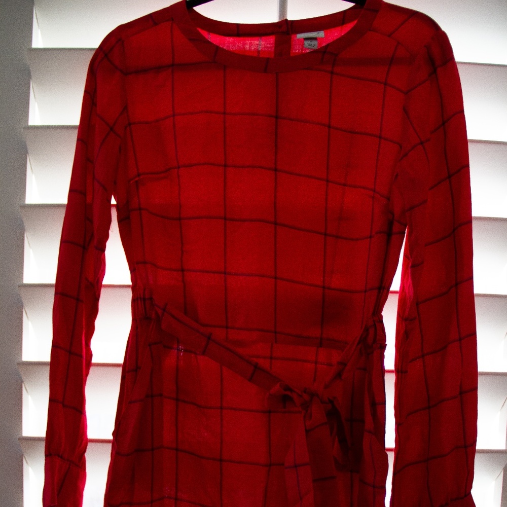 Plaid Long Sleeve Dress